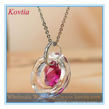 ВЕРХНЕЕ кристаллическое кольцо кристалла кристаллическое и розовое кристаллическое дешевое ожерелье шкентеля